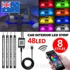 12 LED 4X 5V RGB Car Interior LED Strip Lights Wireless Remote Control Music AU