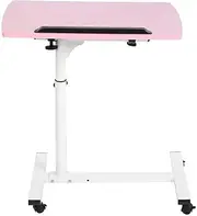 Portable Laptop Desk, Rolling Desk Height 62-88 Cm Laptop Table Equipped with Mute Pulleys for Home & Work