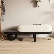 Luxury Wooden Shoe Bench for Bedroom Living Room Practical Entryway Bench with Elegant Design End of Bed Vanity Bench Indoor Spaces/Entryway Furniture (Black 60cm)