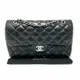 [二手] △ Chanel 香奈兒 Black Lambskin Silver-tone Metal Chain Double Flap Bag 黑色羊皮銀色金屬肩揹袋 A01113 - 247005495