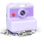 Kids Camera Instant Print, 48MP/2.5K UHD Kids Instant Print Camera, 3.0 inch Screen with Print Paper and 32G Card, Toddler Toy for Age 3 to 14, Purple