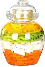 Haeljard 1.5L Glass Jar with Lid Fermentation Jar, Traditional Fermenting Kit Crock with Water Seal Airlock Lid, Pickle Jar for Pickles Kimchi, Sauerkraut, Wine Brewing Kombucha