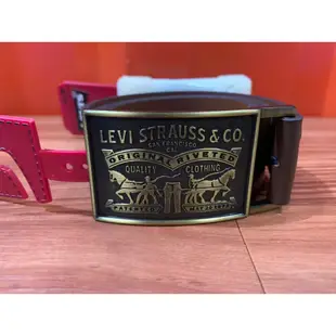 Levi's 男生真皮皮帶 牛皮皮帶 LOGO皮帶 硬式皮帶 11LV0253 現貨 黑色 咖啡色 尺寸38腰Levis