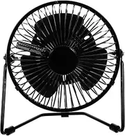 ULTECHNOVO USB LED Clock Fan: Small Desk Fan with Clock, USB-Powered Mini Desktop Clock Fan Portable Metal Cooling Fan with Calendar Temperature Display for Home Office