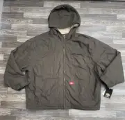 NWT Dickies Sanded Duck Sherpa Lined Insulated Mens Hooded Full Zip Jacket 4XL