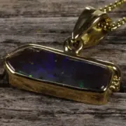 Australian Boulder Opal Set In Solid 18k Yellow Gold Pendant - Pen562