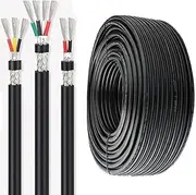 2/3/4 Cores 100ft UL2464 Shielded Wire 26AWG 24AWG 22AWG Channel Audio Line Copper Signal Control Cable Sheathed Wire for Monitoring Security(100ft,2C-24awg)