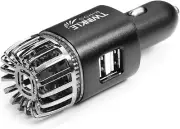 Car Air Purifier Ionizer - 12V Plug-In Ionic Anti-Microbial Car Deodorizer with