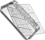 PHENOFICE Multi-Purpose Storage Plate Nonslip Barbecue Dish Rack Baking Tray Rack with Draining Tray for Easy Cleaning