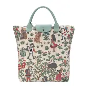 Tapestry Foldable Reusable Shopping Bag in Alice In Wonderland Design