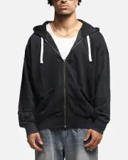 [CHAMPION] Champion Time Capsule Full Zip-through Hoodie Black - Size L L Black
