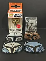 FUNKO POP! Pocket Keychain GameStop Exclusive The Armorer & Pin & Patches Set