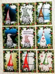 Christmas Scandinavian Tomte Gnomes~Pocket Pen Pal Letter~9 Cards only~202N