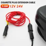 3.6m Cigarette Plug Extension Cable Car Lighter Sockets Lead Wiring Adapter 12V