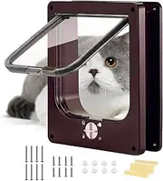 Cat Door Flap | Convenient and Secure Cat Doors, Pet Supplies | 4-Way Adjustable Cat Flap, Easy Installation, Pet Door, for fe