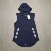 Peter Millar Jameson Flex Adapt Vest Women Small Blue Full Zip Hooded Sleeveless