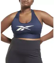 Reebok Lux Vector Medium Impact Racerback Bra Vector Navy Plus Size 3X