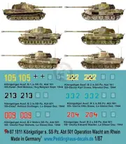 Peddinghaus 1/87 (HO) Tiger II King Tiger Markings s.SS-Pz.Abt.501 Ardennes 1811