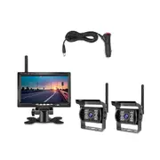 7InWireless Monitor Waterproof Vehicle 2 Backup Camera Kit TFT LCD Monitor Parking Assistance for B Black