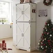 Vipbear Kitchen Pantry Storage Cabinet Kitchen Pantry, Engineered Wood, White