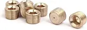 uxcell Brass Hex Socket Pipe Fitting, 1/8BSP Male Thread Hose Adapter Connector, for Garden Pipe Pneumatic Solenoid Valve, 8Pcs
