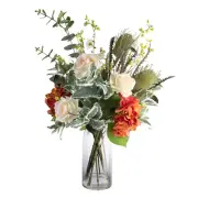 Glamorous Fusion Hydrangea & Banksia Artificial Plant Arrangement 80cm In Glass
