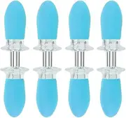 Haofy Corn on The Cob Holders Corn Holders, Stainless Steel Skewers with Interlocking Design for BBQ Grill, Heat Resistant Handle (Blue)