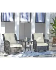 Manhattan Comfort Fruttuo Patio 2-Person Seating Group with End Table