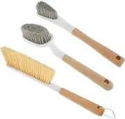 [AZIDWERYQ] Hand Broom Brush, 3PCS/Set Dust Brush with Wooden Handle, Hanging Soft Bristle Broom for Shoes, Bed, Sofa, Furniture, Clothes, Car