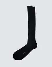 Hawes & Curtis Men's Black Plain Dress Socks Size: Large