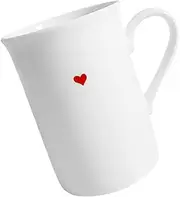 Mikinona Heart Shaped Bone China Mug Cute Milk Cup with Saucer Her Moms and Friends Valentine Day Birthdays for Coffee and Tea Lovers