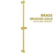 Brushed Gold 850mm Sliding Shower Rail Slide Bar Slider Riser Wall Brass Round
