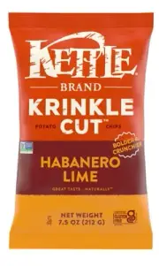 New Kettle Brand Krinkle Cut Habanero Lime Spicy Hot Bolder Potato Chip 7.5oz