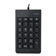 Rapoo K10 Wired Numeric NumberPad Keyboard Spill Resistant Design, Laser Carv...