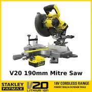 Stanley Fatmax 18V Slide Compound Mitre Saw Kit 190mm Cordless 4.0AH V20