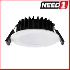 CROWN LIGHTING 13W Tri Colour LED Dimmable Downlight 90-95mm Cut Out– Flat Face