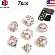7pcs Polyhedral Dice Set for Dungeon and Dragons DND RPG MTG Games （Butterfly）