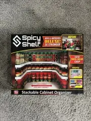 Spicy Shelf Deluxe Expandable Stackable Spice Rack Cabinet Organizer TV Set Of 2