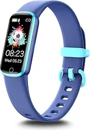 ZONEY Kids Fitness Tracker, Kids Activity Tracker with HR Sleep Monitor,11 Sport Modes Kids Smart Watch with Alarm Clock and Reminder, Step Calories Counter, IP68 Waterproof (Blue)