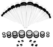 Ear Tapers Stretching Kit - Huacan 36Pcs Acrylic Ear stretchers Tunnels 1.6mm-10mm