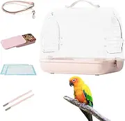 Bird Carrier - Transparent Portable Pet Backpack, Breathable Removable Travel Bag | Bird Transport Accessories for Lovebirds, Conures, Parakeets, Cockatiels, Pet Carrier for Birds