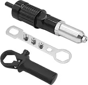 DUSCOKE Pop Rivet Gun Adapter Kit, Rivet Drill Attachment with 4 Rivets Heads 2.4mm/3.2mm/4.0mm/4.8mm, Cordless Electric Drill Riveter Insert Nut Tool, Cordless Rivet Gun Power Drill Adaptor Kit