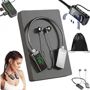 Foihletpath Sports Karaoke Bluetooth Earphones, Wireless Sound Card Live Streaming Earphone, Neckband Digital Display Bluetooth Headset, Come with a Microphone, Editing and LED Display (Black)