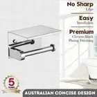 Decaura Bath Toilet Roll Paper Holder with Phone Shelf Chrome Stainless Steel