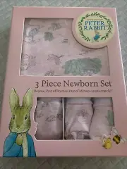 Beatrix Potter Peter Rabbit 3 Piece Newborn Set Pink Sealed