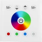 ElgnAura Wall Mounted RGBW LED Touch Panel Controller Dimmer Switch for Colorful LED Strip Light (White)