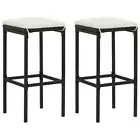 Set Of 2 Bar Stool With Cushions Modern Kitchen Counter Stools Home Pub Decor