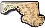 Maryland Shaped Road Map Cribbage Board