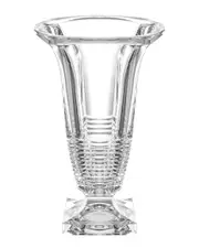 Barski Handmade 12.8in Cut Crystal Footed Vase