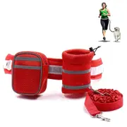 Reflective Dog Running Belt With Adjustable Traction Rope & Small Bag 4 Piece Set